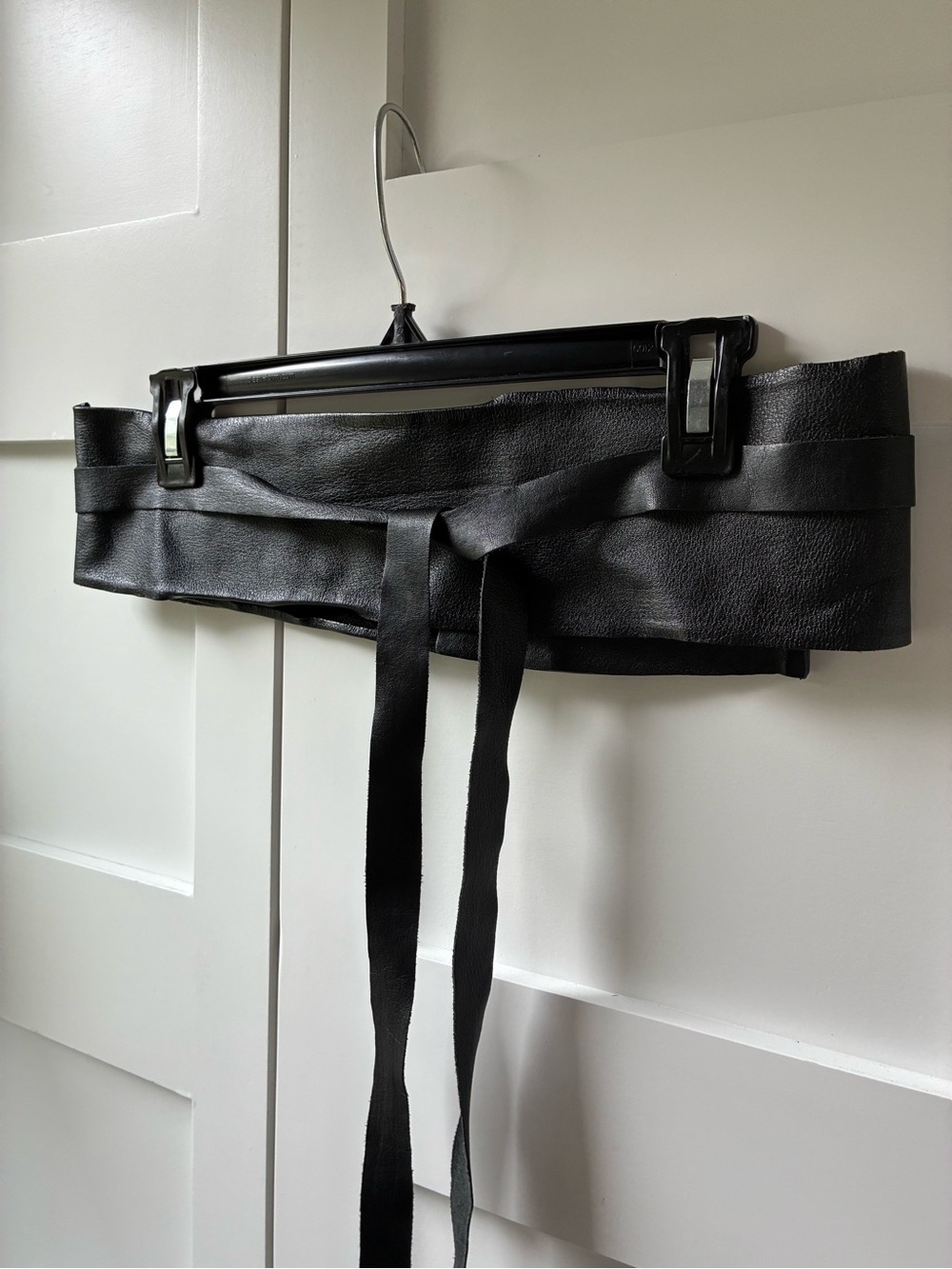 GAP Black Leather Wide Obi Style Belt